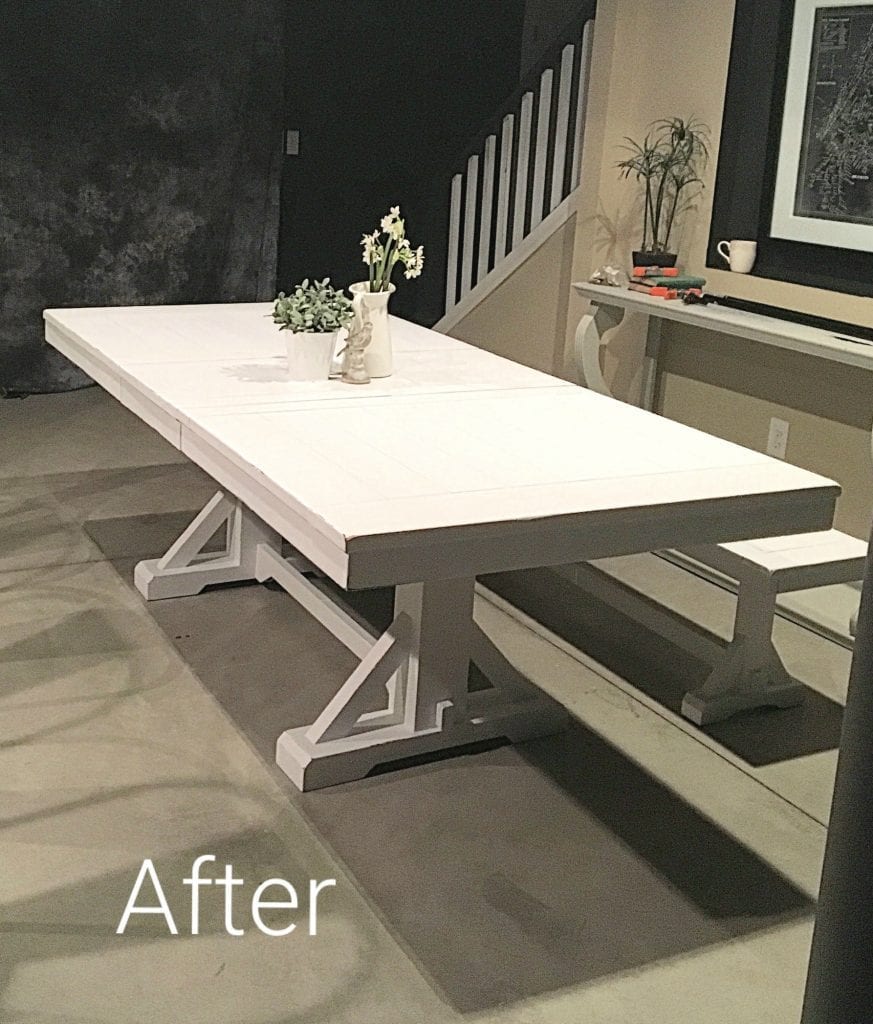 dark-table-painted-white-farmhouse-style rolled on
