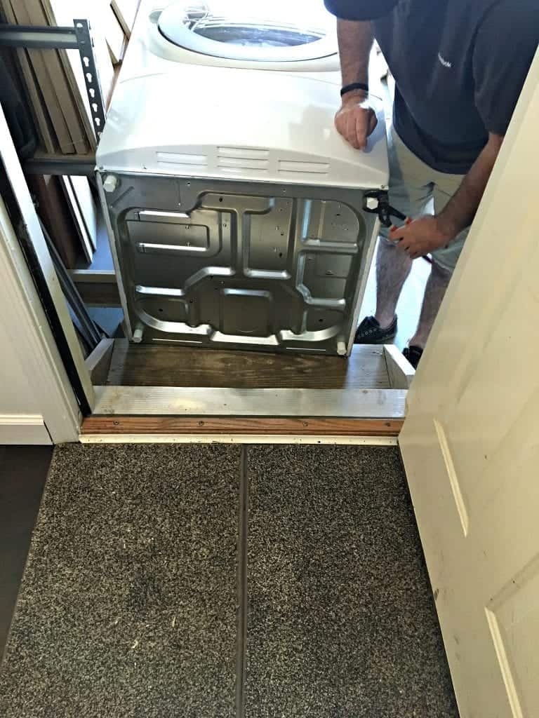Laundry Room Update Installing Dryer by SnazzyLittleThings.com