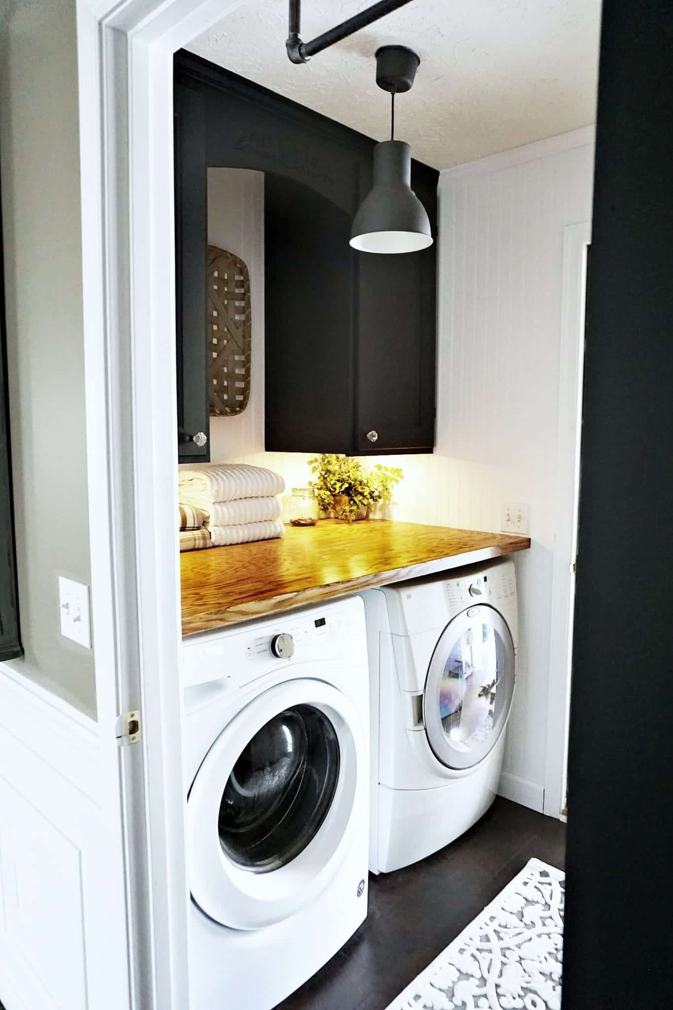 Tiny Modern Farmhouse Laundry Room Makeover Snazzy Little Things