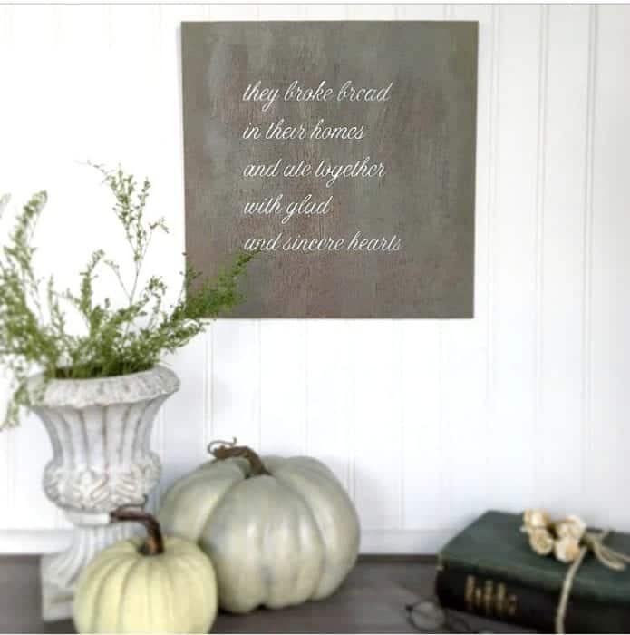 Silhouette Cameo Rustic Sign Tutorial "They Broke Bread" sign, no frame