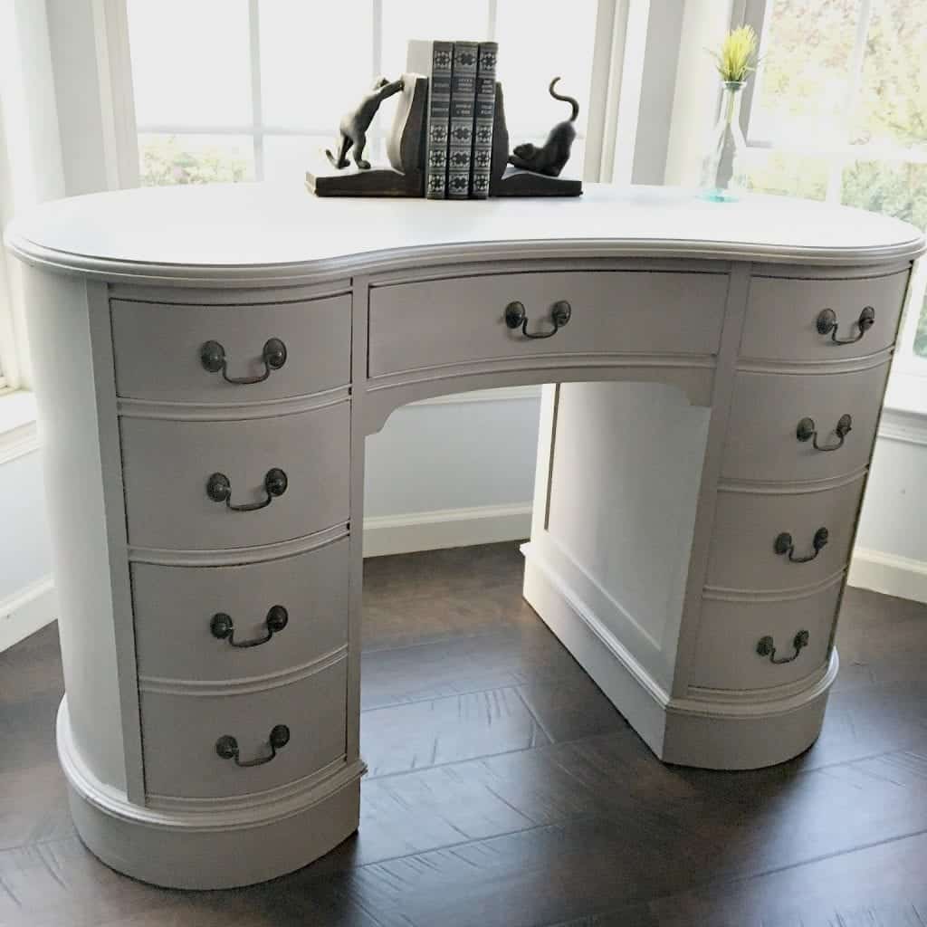 Antique Kidney Desk Makeover