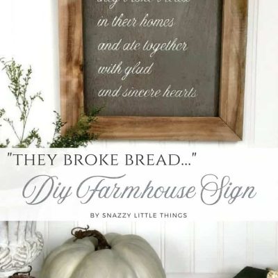 They Broke Bread Wooden Farmhouse Sign using a Silhouette Cameo by Snazzy Little Things