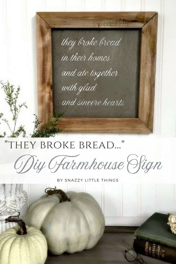 Silhouette Cameo Rustic Sign Tutorial They Broke Bread Wooden Farmhouse Sign 