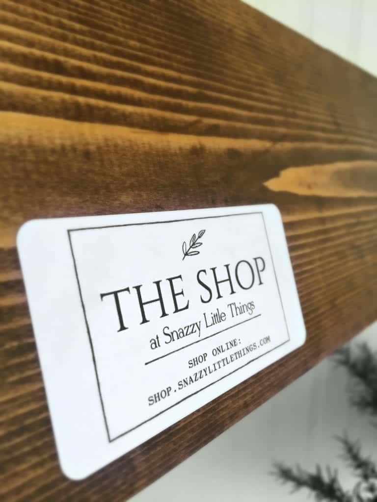 Labels on products handmade by snazzy little things