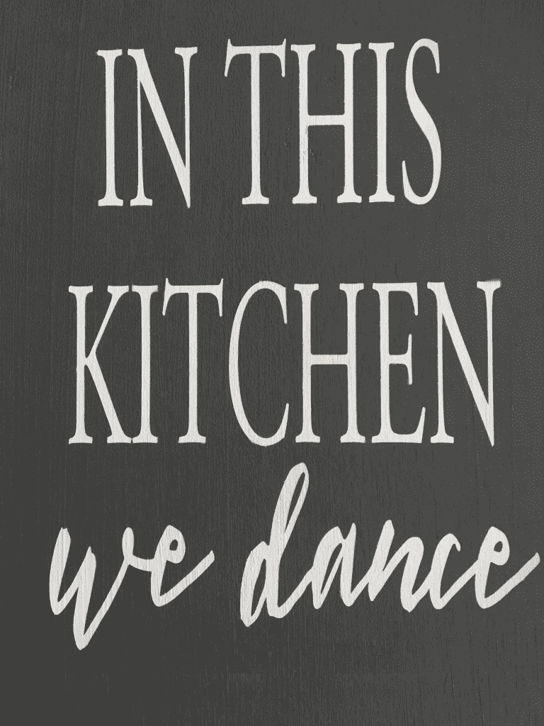 In this kitchen...we dance" wooden sign handmade by Snazzy Little Things