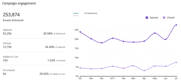 Mailchimp Webremarketing Campaign my year to date stats