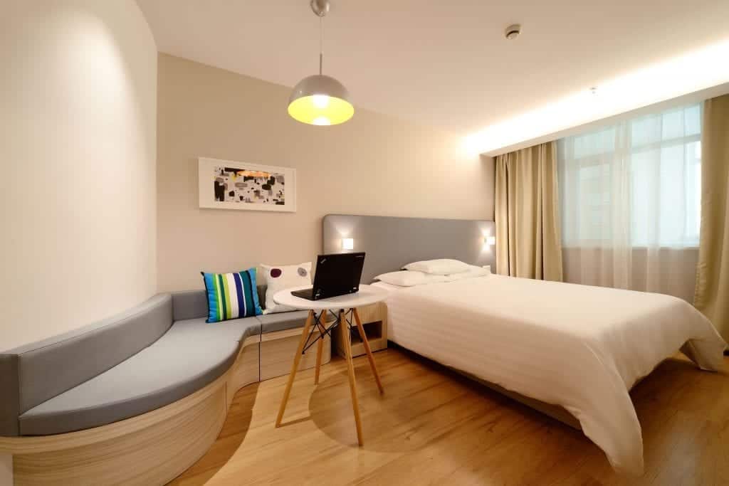 a bedroom that lacks texture