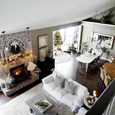 Modern Farmhouse Holiday Home Tour 2017 View from Upstairs Family Room