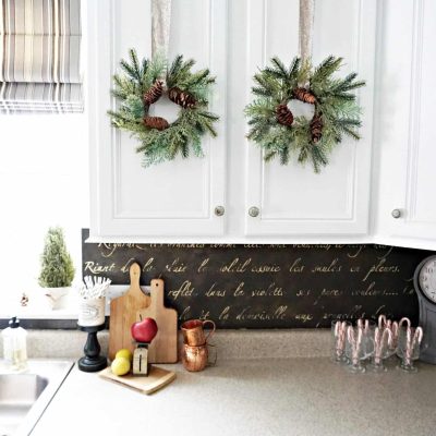 Modern Farmhouse Kitchen Holidays 2107 Stenciled Backsplash