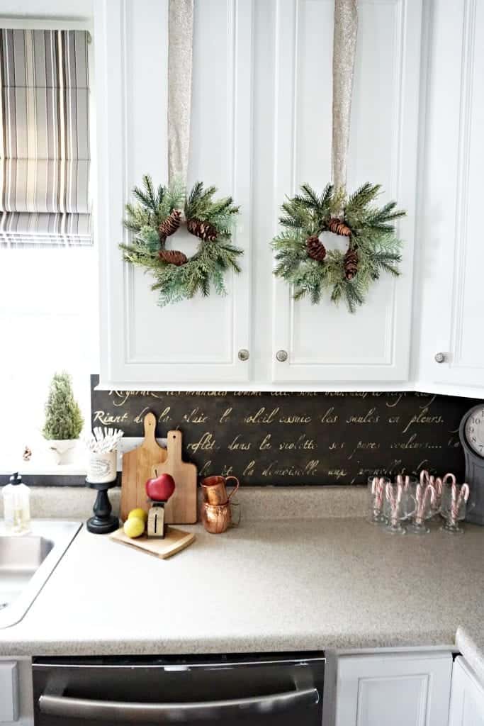 Modern Farmhouse Kitchen Holidays 2107 Stenciled Backsplash