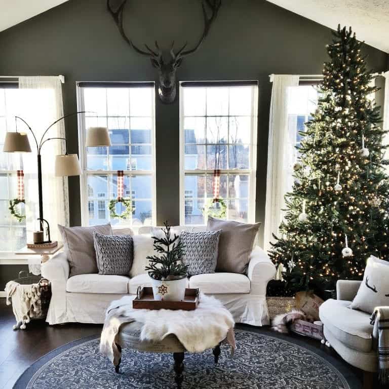 Modern Rustic Holiday Home Tour 2017 Full Sunroom View