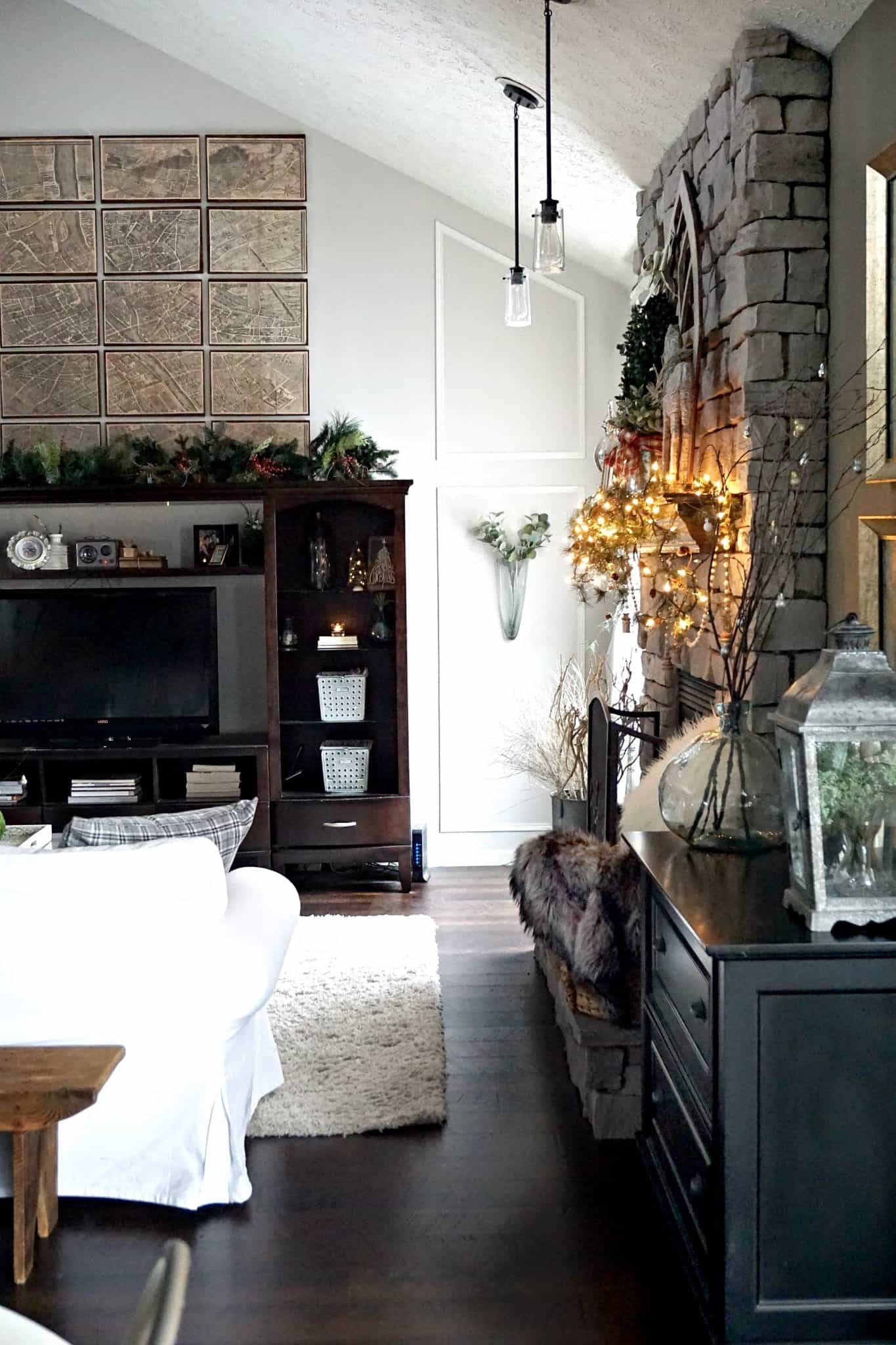 Modern Rustic Holiday Home Tour 2017 Right View of Paris Map
