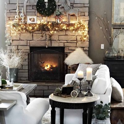 Modern Rustic Holiday Home Tour 2017 View of Family Room