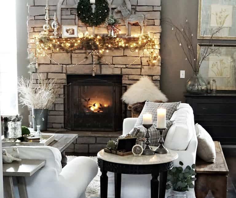 Modern Rustic Holiday Home Tour 2017 View of Family Room