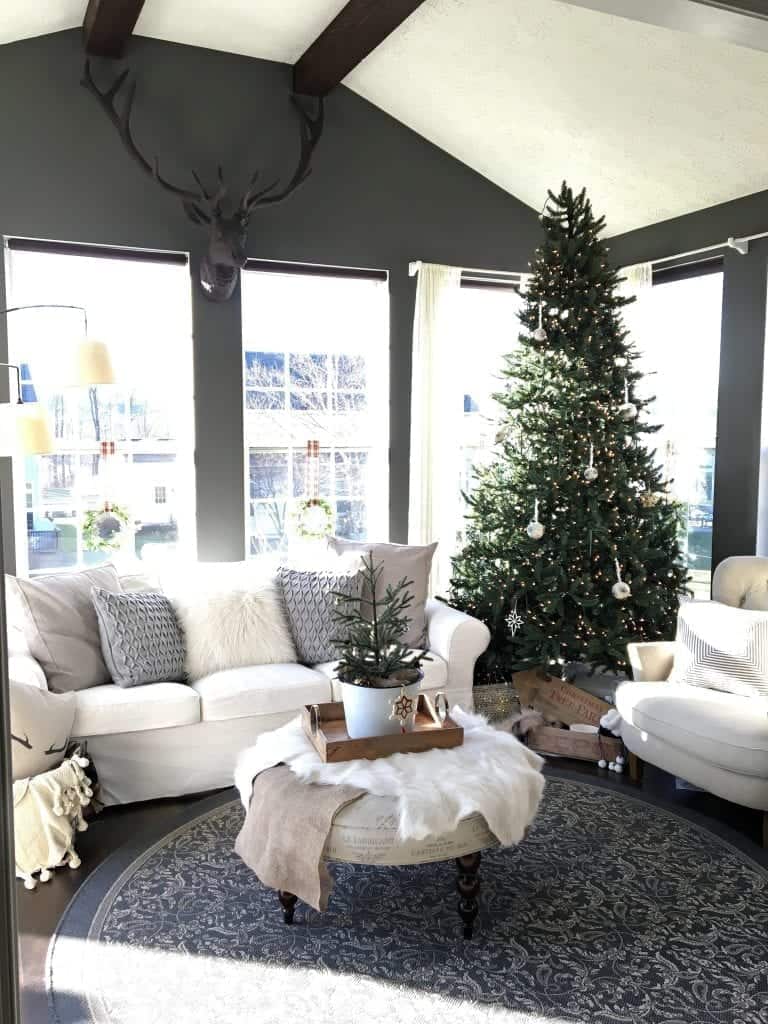 Modern Rustic Holiday Home Tour 2017 View of Sunroom