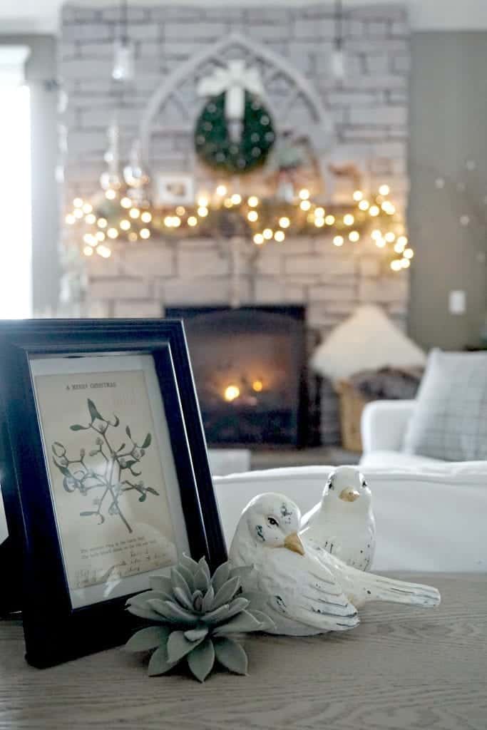 Modern Rustic Holiday Home Tour Framed Postcard with birds Close Up