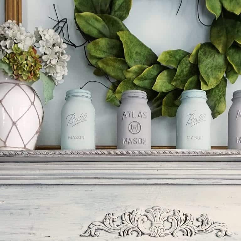 Chalk Painted Mason Jars