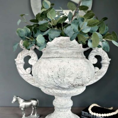 Planter Urn with horse and beads