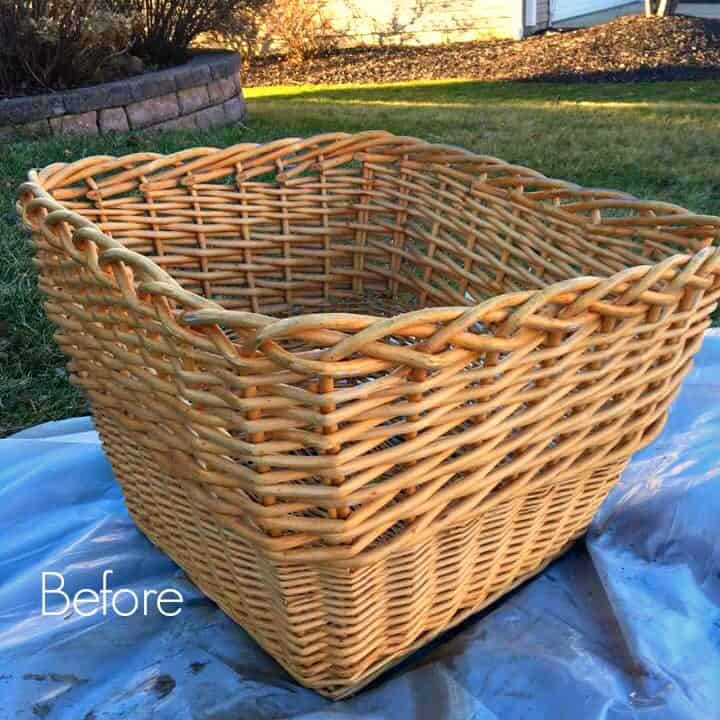 Wicker Basket Makeover Before Paint