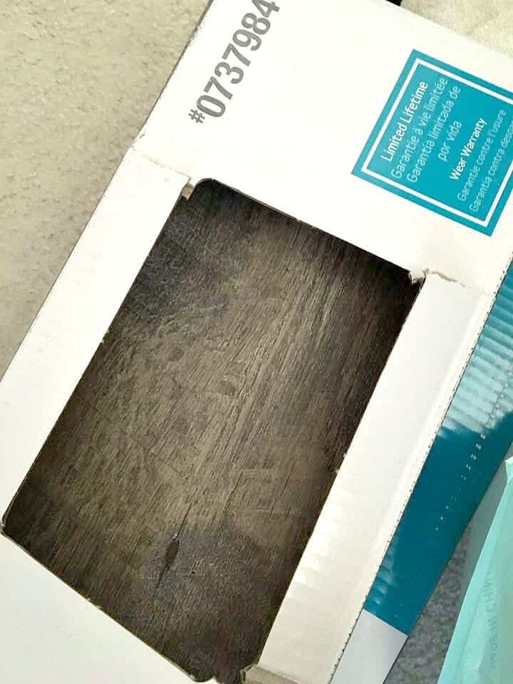 Armstrong Vinyl Plank Flooring view of box