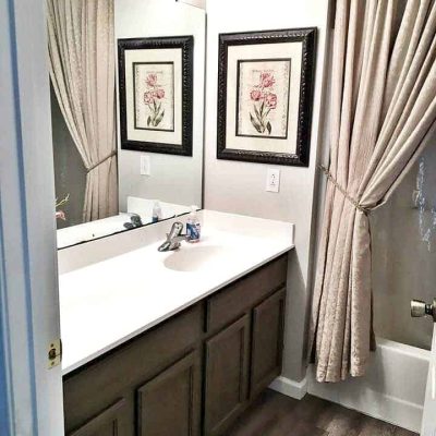 Wood Look Vinyl Plank Flooring Bathroom After Photo