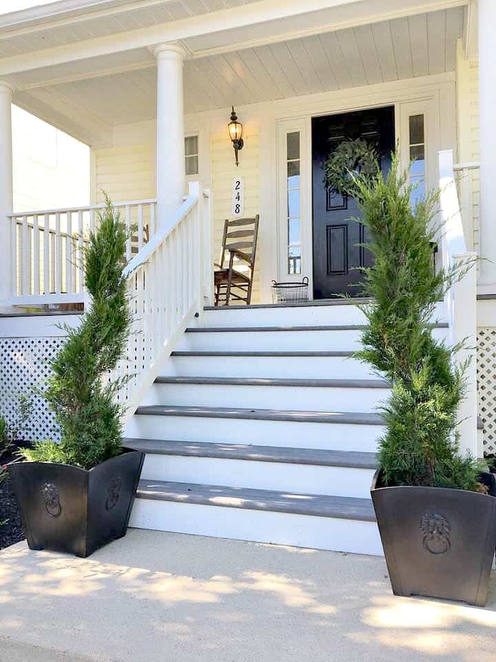 Front Porch Elements with Mint Julep Junipers