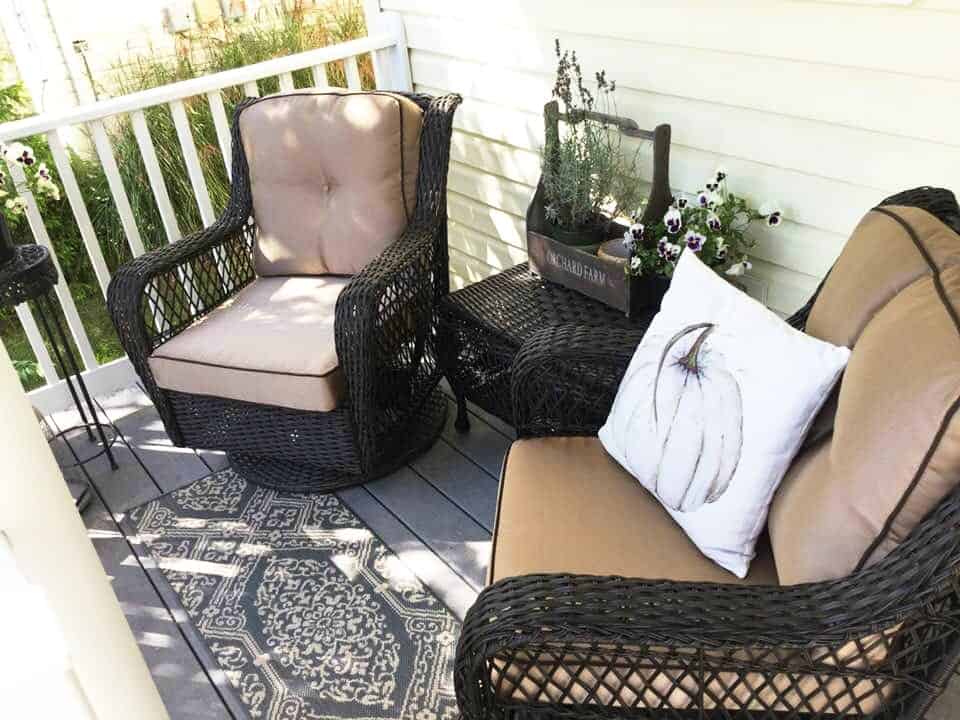 Fall Front Porch Tour New Wicker Loungers