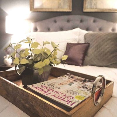 Guest Bedroom Reveal Up Close of Tray BHG Magazine-2