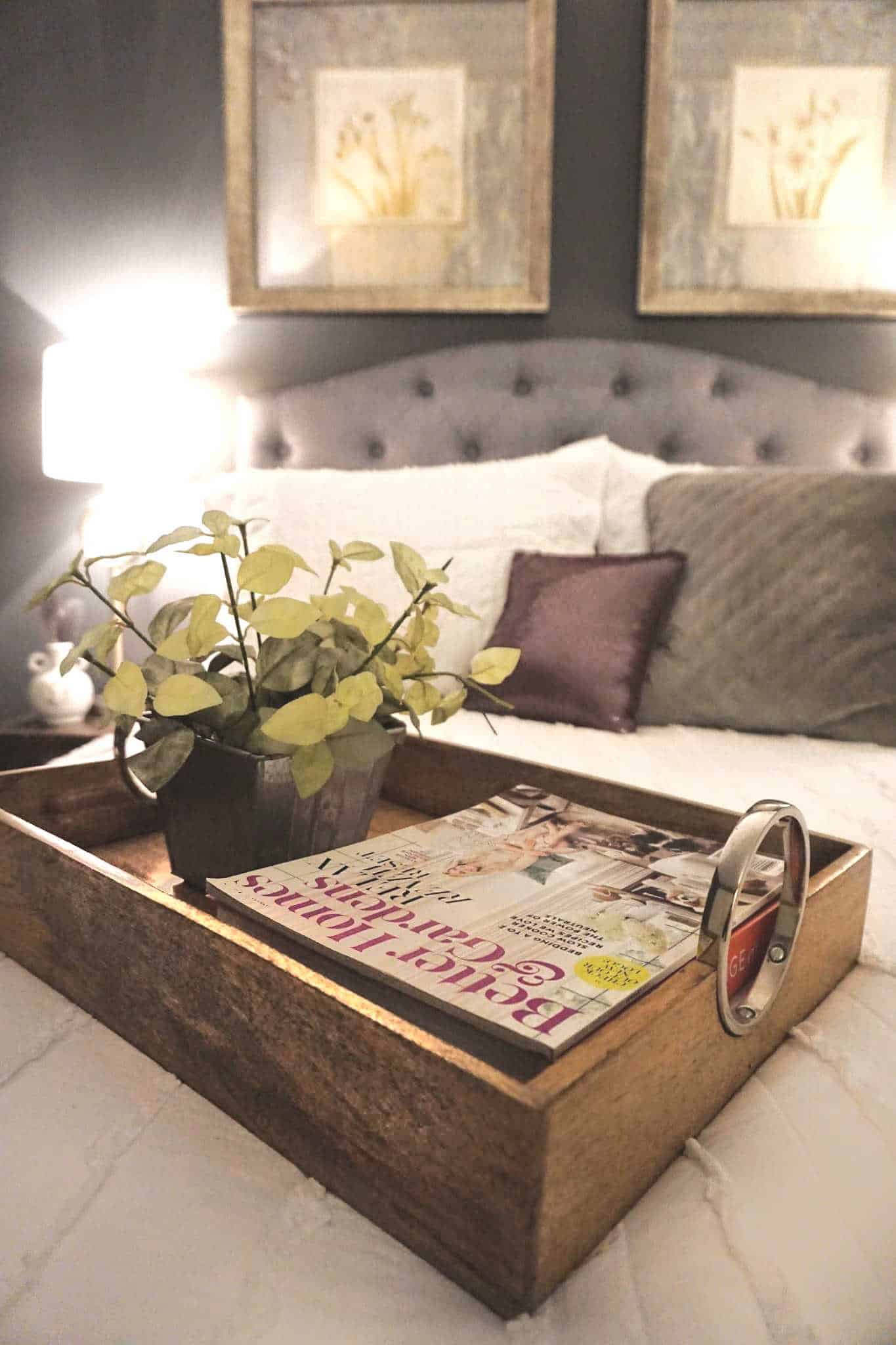 Guest Bedroom Reveal Up Close of Tray BHG Magazine-2