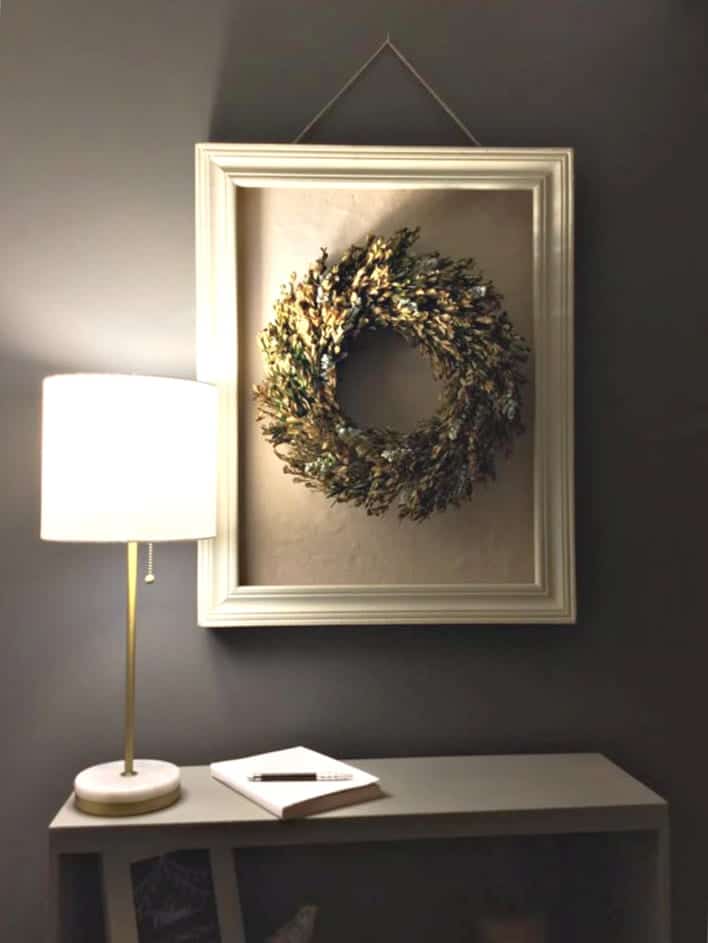 One Room Challenge Night Tour of Workstation with Wreath-2