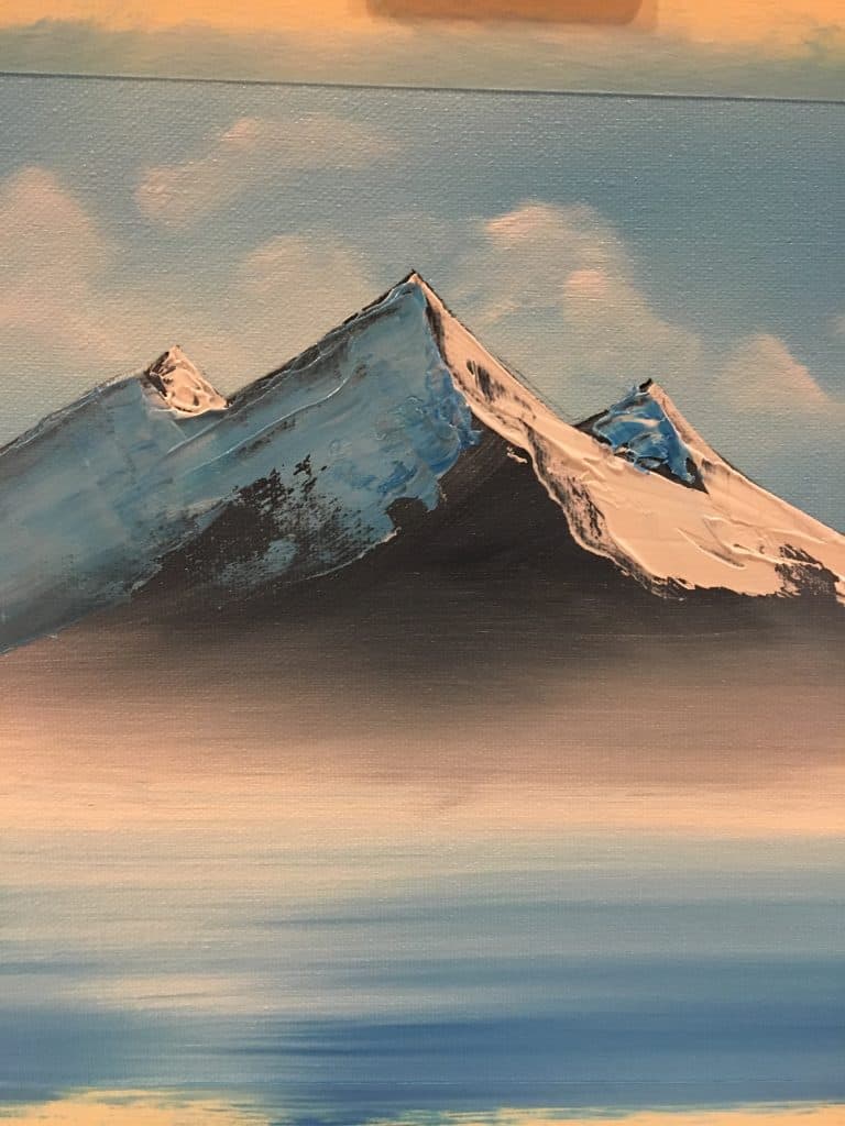 Bob Ross Painting My first Snowy Mountain