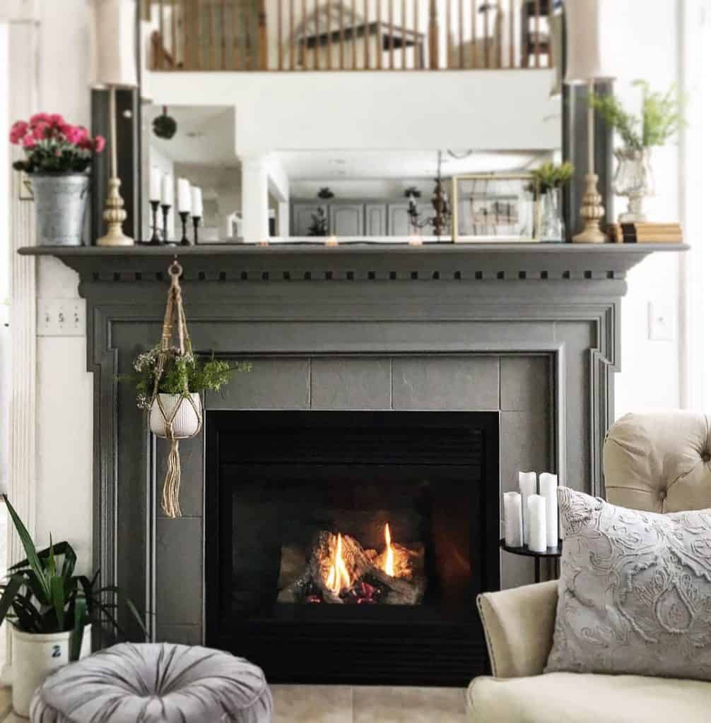 Mantel Makeover With Paint, Painting Fireplace Surround Black