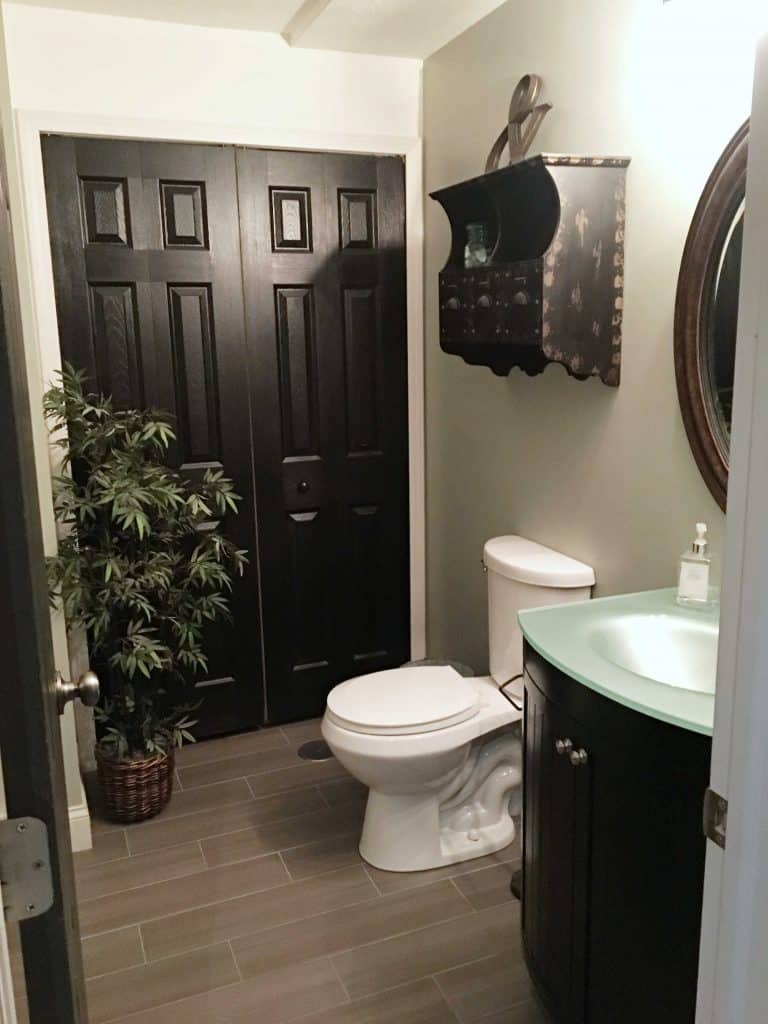 Industrial Basement Full Bath view of vanity