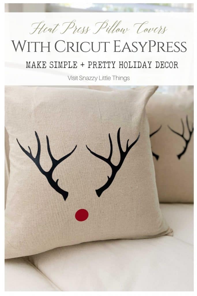 Heat Press Pillow Covers with Cricut Easypress Simple holiday decor