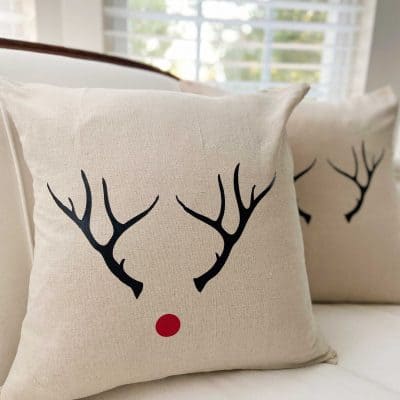 Antler Pillow Covers with Cricut Easypress