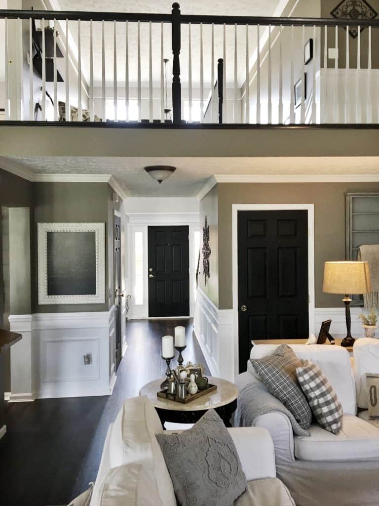 Black Interior Doors in Family Room