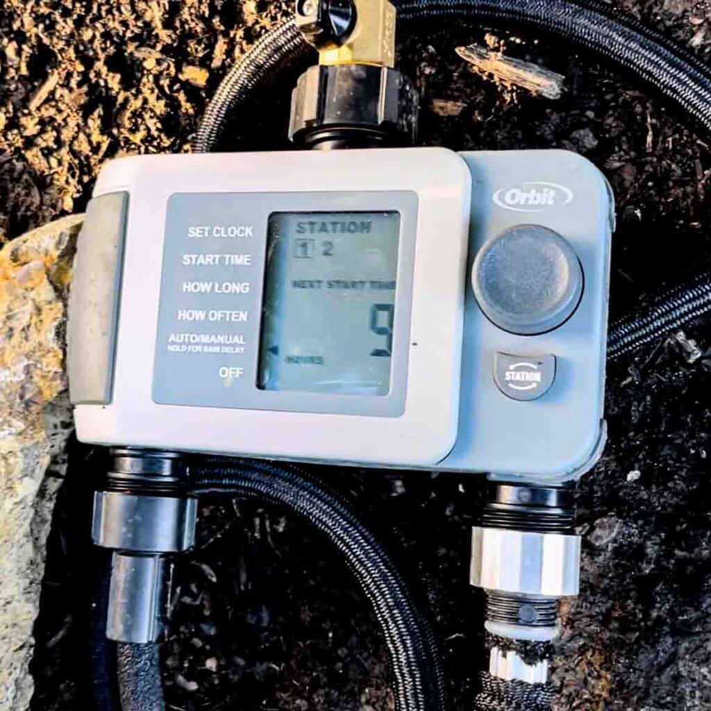 Watering timer close up