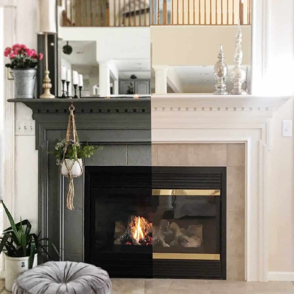 Mantel Makeover With Paint, Paint Wood Fireplace Surround Black