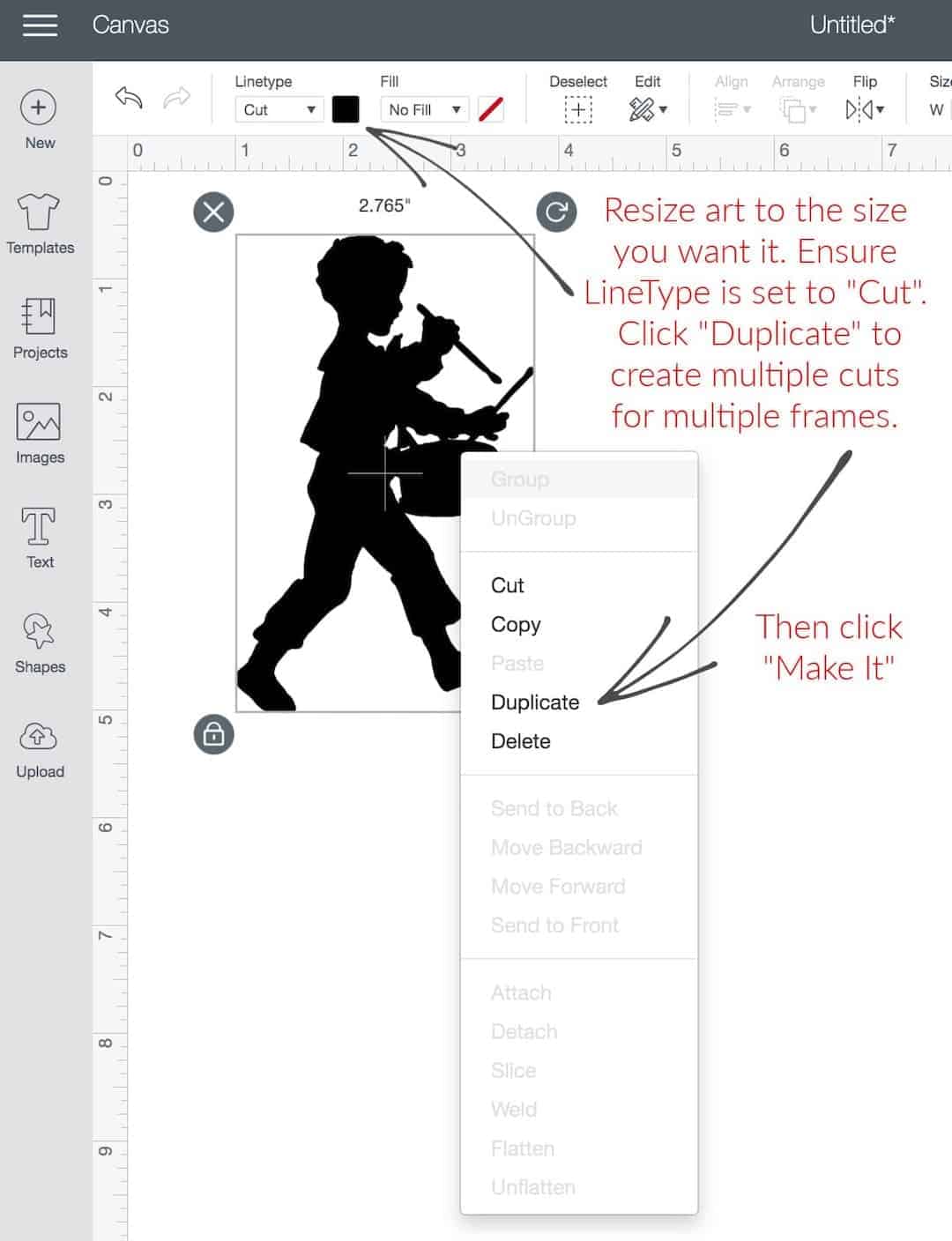 How to Make Drummer Boy Art in Cricut Design Space