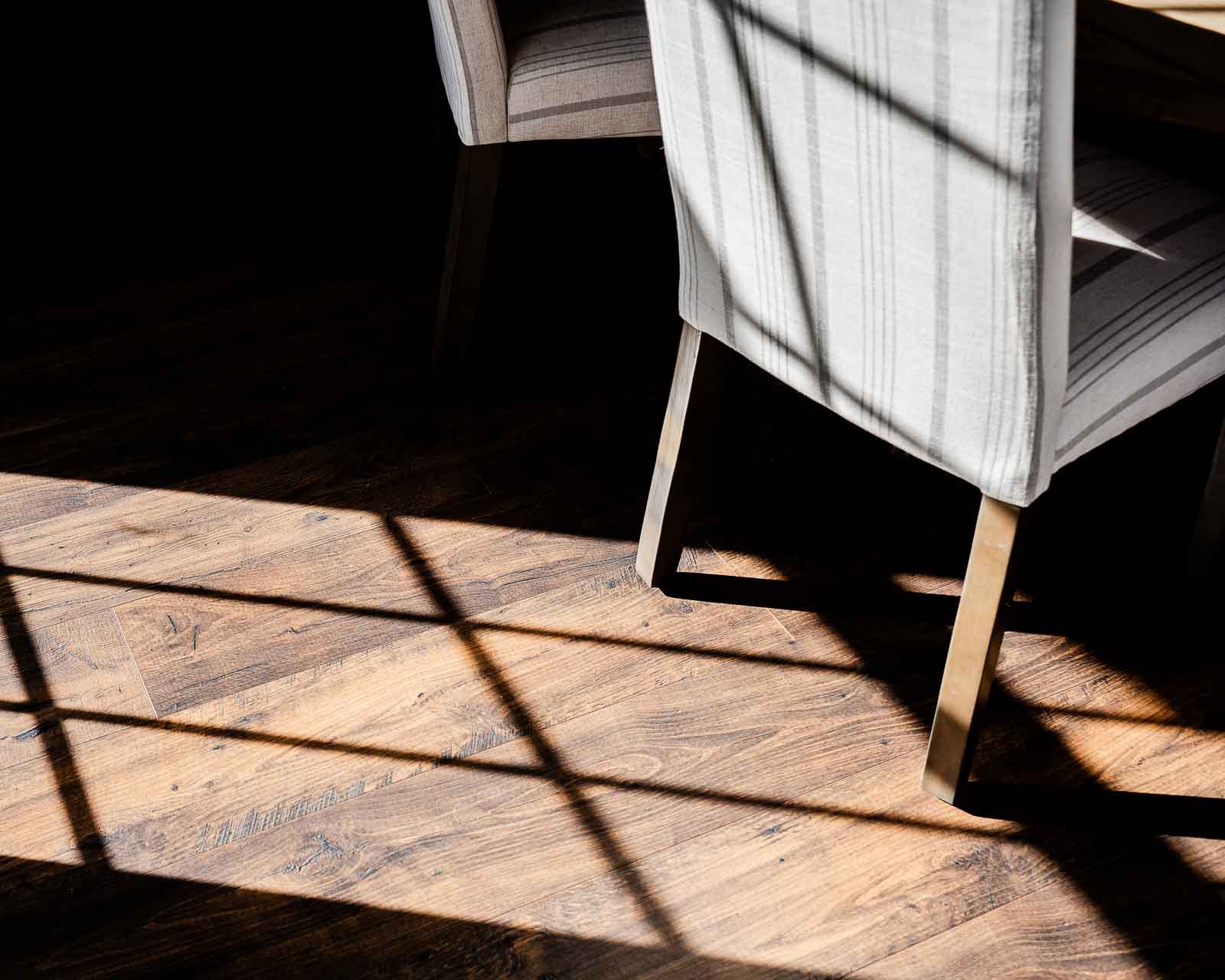 Laminate floor in sunlight