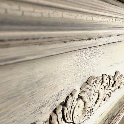 Milk Paint Basics for Beginners Up Close of Chippy effect by snazzy little things