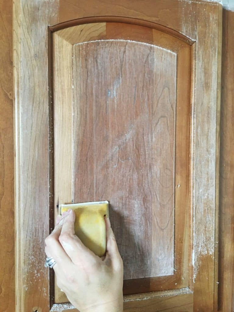 Painting Kitchen Cabinets Sanding Smooth Grain Cherry
