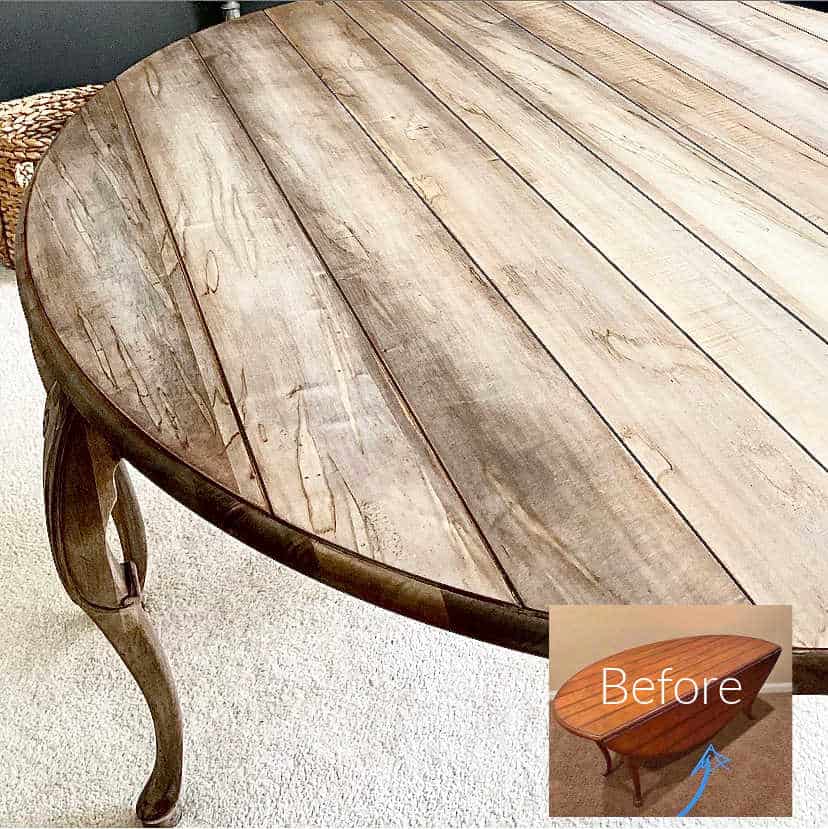 Gray stained clearance dining table